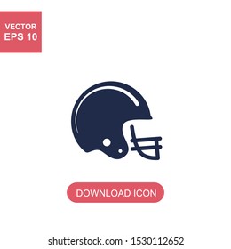 American football helmet icon on white. Sport icon