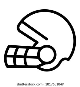 American football helmet icon. Outline american football helmet vector icon for web design isolated on white background