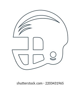 American, football, helmet icon. Outline vector graphics.