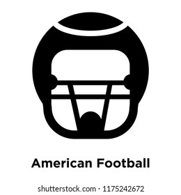 American Football HElmet Icon Vector Isolated On White Background, Logo Concept Of American Football HElmet Sign On Transparent Background, Filled Black Symbol