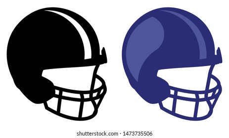 American Football Helmet Icon Vector Illustration Silhouette