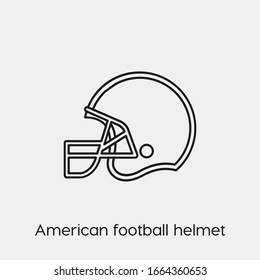 american football helmet icon vector. Linear style sign for mobile concept and web design. helmet symbol illustration. Pixel vector graphics - Vector.