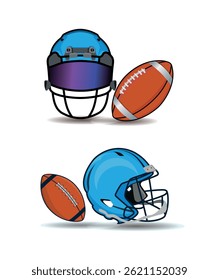 American Football And Helmet Illustrations Vector Elements With Clip Art.