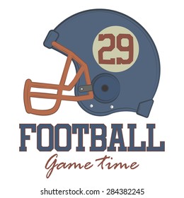 American football helmet with inscription