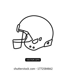American Football Helmet line icon vector illustration logo template for many purpose.