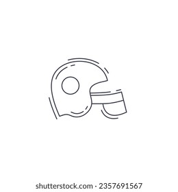 American football helmet line icon. football helmet thin line icon.