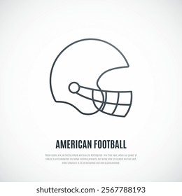 American football helmet line icon. American Football Protective Accessory. 