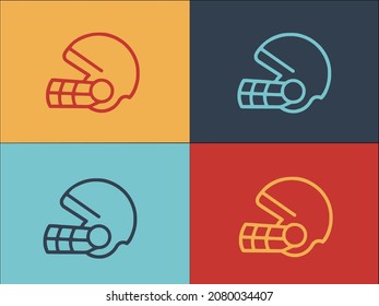 American Football Helmet Logo Template, Simple Flat Icon Of american,football,helmet