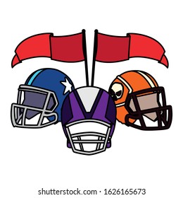 american football helmet on white background vector illustration design