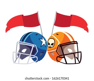 american football helmet on white background vector illustration design