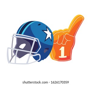 american football helmet on white background vector illustration design