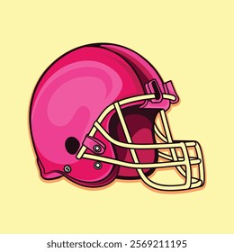 American Football Helmet Pink color illustratin design