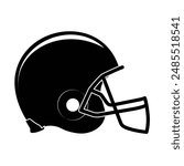 American Football Helmet Silhouette. Editable EPS 10 Vector Graphic Isolated On White Background. Suitable for Poster, Wall Art and T Shirt Print.