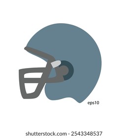 American Football Helmet Silhouette. Editable EPS 10 Vector Graphic Isolated On White Background.