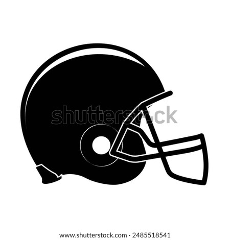 American Football Helmet Silhouette. Editable EPS 10 Vector Graphic Isolated On White Background. Suitable for Poster, Wall Art and T Shirt Print.