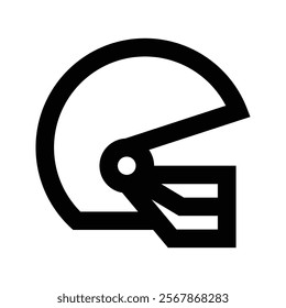 American football helmet silhouette isolated on background. football helmet icon illustration.