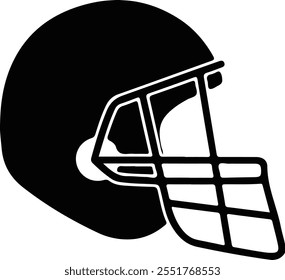 american football helmet silhouette style icon design, Sport hobby competition game training equipment tournement and play theme Vector illustration