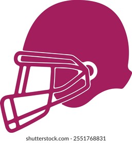 american football helmet silhouette style icon design, Sport hobby competition game training equipment tournement and play theme Vector illustration