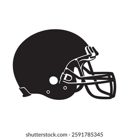 American football helmet silhouette vector illustration