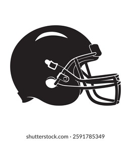 American football helmet silhouette vector illustration