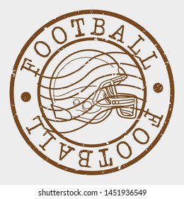 American Football Helmet. Sport Silhouette Seal. Round Design. Vector Icon. Design Retro Insignia.