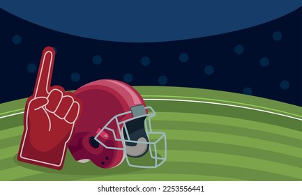 american football helmet in stadium icon