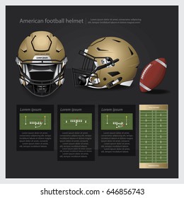 American football helmet with team plan vector illustration