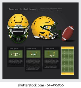 American football helmet with team plan vector illustration