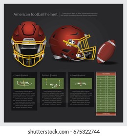 American football helmet with team plan vector illustration