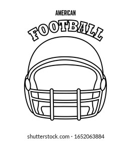 American football helmet with text . Sport uniform - Vector