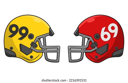 American Football Helmet Vector Icon isolated on white background. Perfect for sport store, sport developer, sport review blog or vlog channel, sport fans or community, etc.