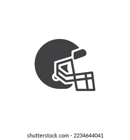 American football helmet vector icon. filled flat sign for mobile concept and web design. Rugby helmet glyph icon. Symbol, logo illustration. Vector graphics