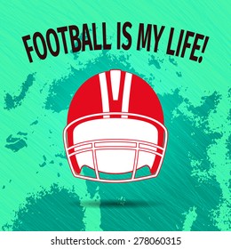 American football helmet, vector illustration