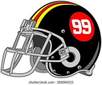 American football helmet, vector illustration