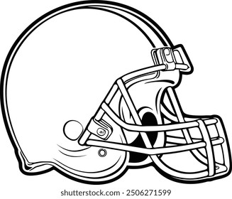 American football helmet vector outline