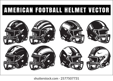 American football helmet vector set