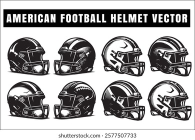 American football helmet vector set