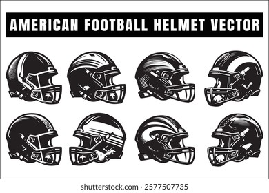 American football helmet vector set