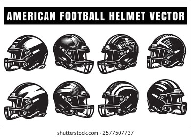 American football helmet vector set