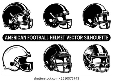 Silhueta de vetor de capacete de futebol americano