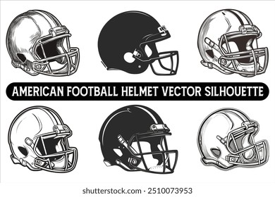 Silhueta de vetor de capacete de futebol americano