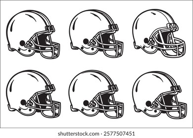 American football helmet vector silhouette Art