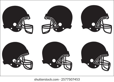 American football helmet vector silhouette Art