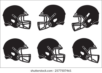 American football helmet vector silhouette Art