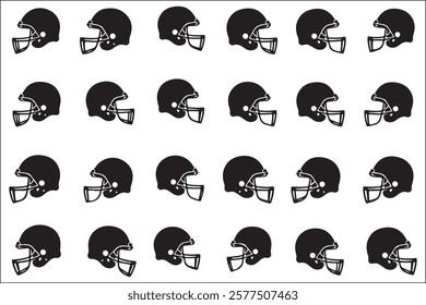 American football helmet vector silhouette Art