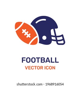 American football helmets and ball icon. Vector illustration