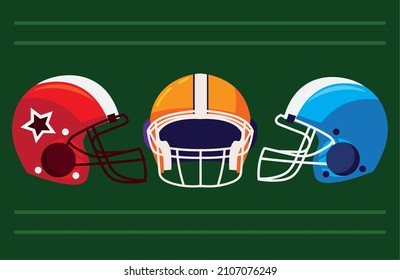 american football helmets icon set