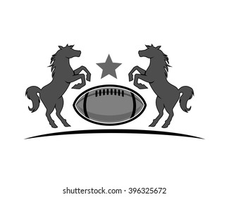 american football horses emblem stallion mustang mare silhouette image