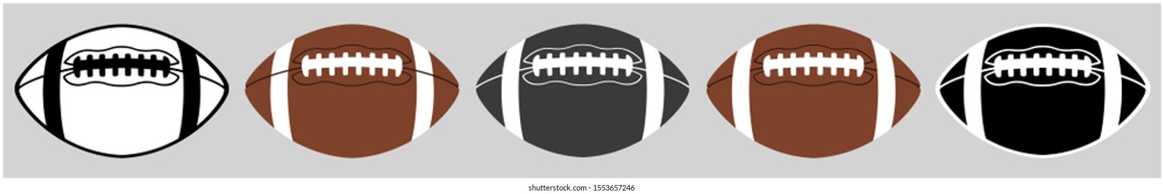 American Football Icon Ball Emblem Logo Variations