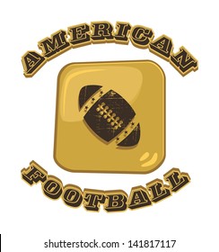 american football icon button art ball